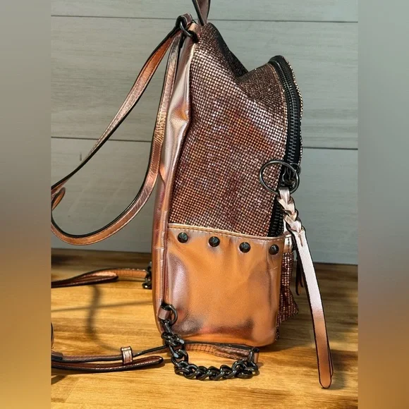 Victoria's Secret Metallic Rose Gold Mini Backpack - Picture 11 of 14